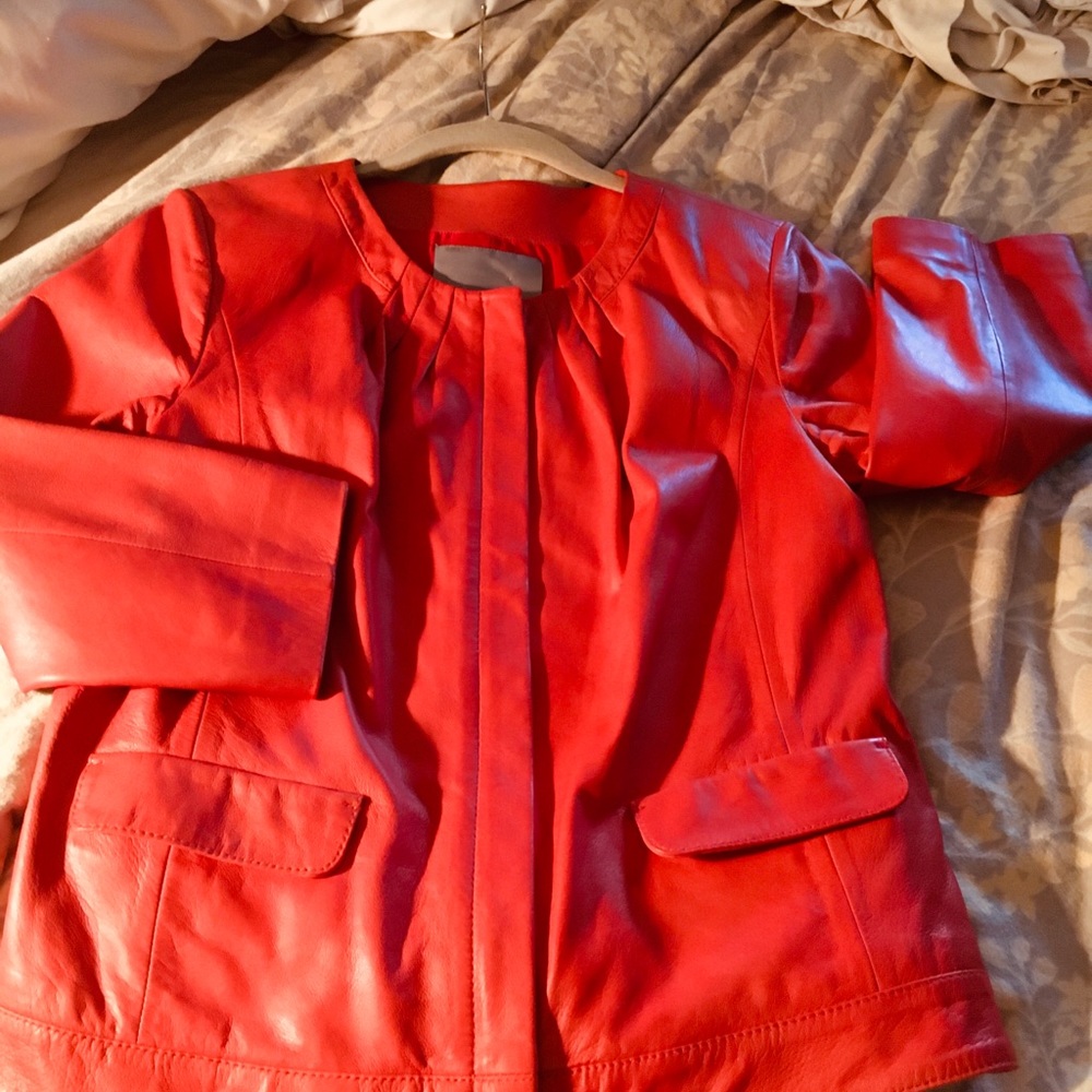 Classique Entier buttery soft leather zip jacket